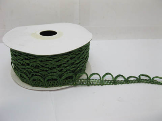 5Roll X 14m Green Braid Lace Ribbon Trim Embellishment - Click Image to Close