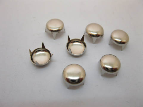 200Pcs Silver Color Dome Studs 9x9mm Leather Craft - Click Image to Close
