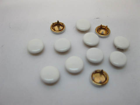 200Pcs White Round Dome Studs 8mm - Click Image to Close