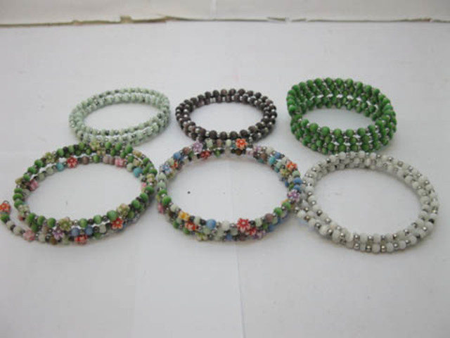 60Pcs New Fashion Multi-Loop Beaded Bracelets - Click Image to Close