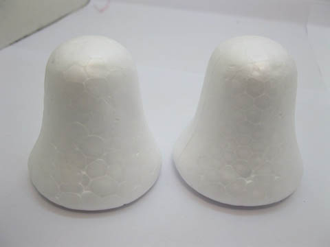 100Pc Polystyrene Foam Christmas Bell Decoration Craft DIY 63MM - Click Image to Close