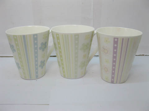 72pcs Flower & Stripe Ceramic Coffee Mug Tea Cup Mixed Color - Click Image to Close