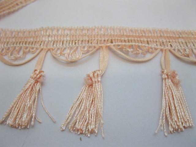 1Sheet X 19Meters Peach Color Fringe Curtain Trimming - Click Image to Close