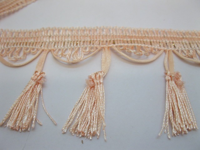 1Sheet X 19Meters Peach Color Fringe Curtain Trimming - Click Image to Close