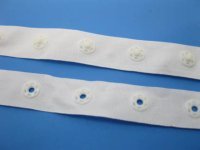 1Set X 50yards White Snap Round Button Fastener Tape