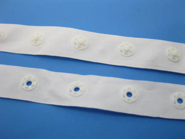 1Set X 50yards White Snap Round Button Fastener Tape