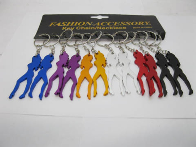 48 Aluminium Alloy Belle Beauty Key Rings Mixed Colour - Click Image to Close