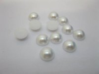 1000Pcs 10mm White Semi-Circle Simulated Pearl Bead Flatback