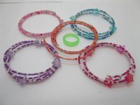 20 Sets Glass Beads Wrap Bracelets & Rings Sets