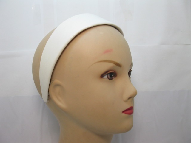 12Pcs New White Wide Hairbands Leather Cover