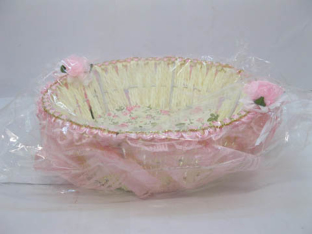 2X Fancy Handmade Round Paper Crochet Basket
