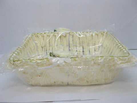 2X Fancy Handmade Oblong Paper Crochet Basket - Click Image to Close