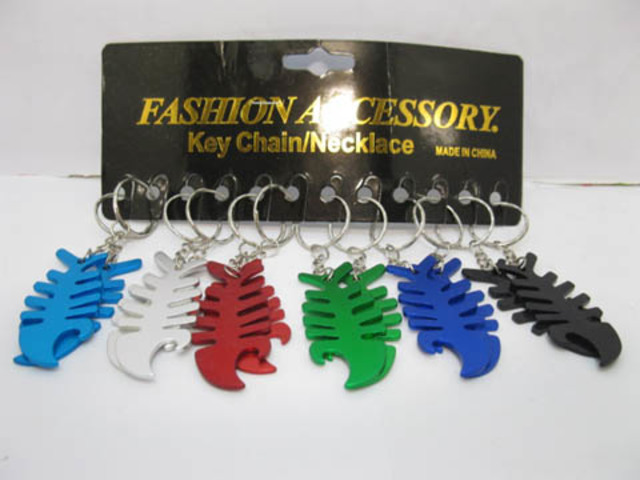 4x12 Aluminium Fishbone Keychain Key Rings Mixed Wholesale 4x12 Aluminium Fishbone Keychain Key Rings Mixed Wholesale
