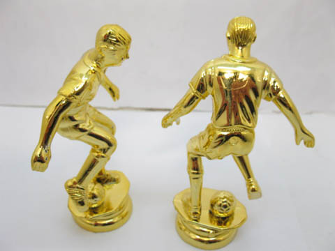 20Pcs Golden Plated Boy Play Football Stand Display - Click Image to Close