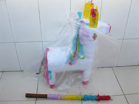 1Set New Unicorn Pinata with Stick Party Favor - Click Image to Close