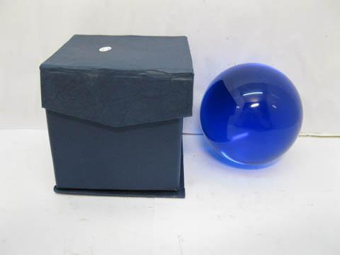 1X 80mm Blue Crystal Sphere Ball without Base - Click Image to Close