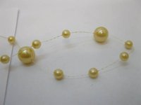 1Roll X 60Meter Yellow Beaded Garland for Wedding Craft Dia.10mm