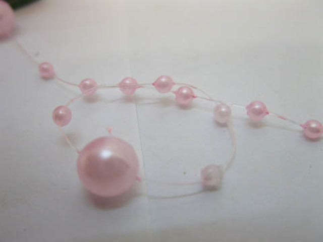 1Roll X 60Meter Pink Beaded Garland for Wedding Craft Dia.8mm 1Roll X 60Meter Pink Beaded Garland for Wedding Craft Dia.8mm