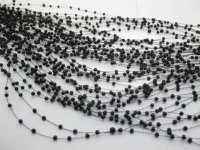 50Strands Black Beaded Garland for Wedding Craft Dia.3mm 50Strands Black Beaded Garland for Wedding Craft Dia.3mm