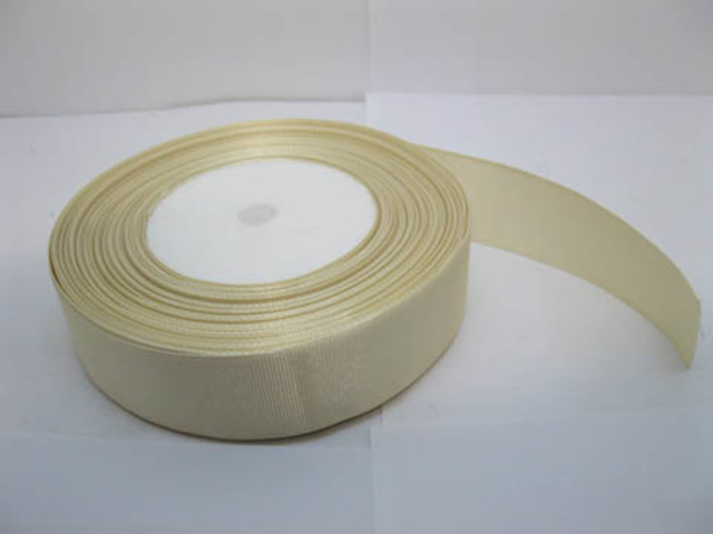 5 Rolls X 25Yards Dark Ivory Grosgrain Ribbon 25mm - Click Image to Close