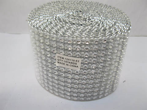 1Roll X 10Yds Diamond Mesh Rhinestone Ribbon Crystal Wrap 12 Row - Click Image to Close