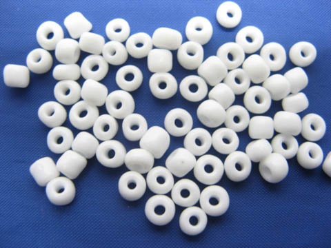 1Bag X 4500 White Opaque Glass Seed Beads 3.5-5mm - Click Image to Close