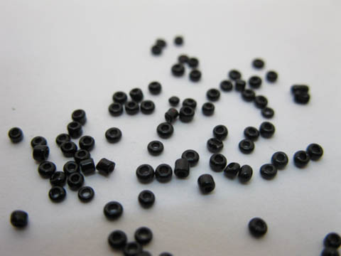 1Bag X 134000Pcs Opaque Glass Seed Beads 1.5mm Black - Click Image to Close