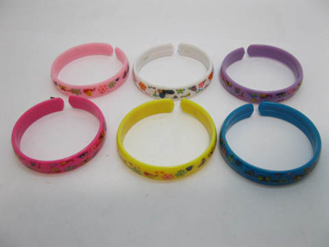 120Pcs Open Ended Bangles Bracelets for Kids Mixed Color - Click Image to Close