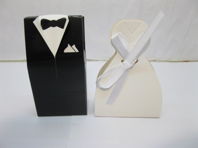25Sets Bride&Bridegroom Bomboniere Boxes Wedding Favo - Click Image to Close