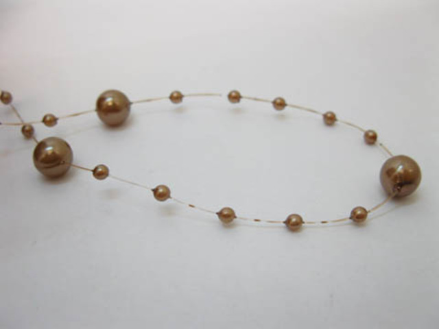 1Roll X 60Meter Coffee Beaded Garland for Wedding Craft Dia.8mm 1Roll X 60Meter Coffee Beaded Garland for Wedding Craft Dia.8mm