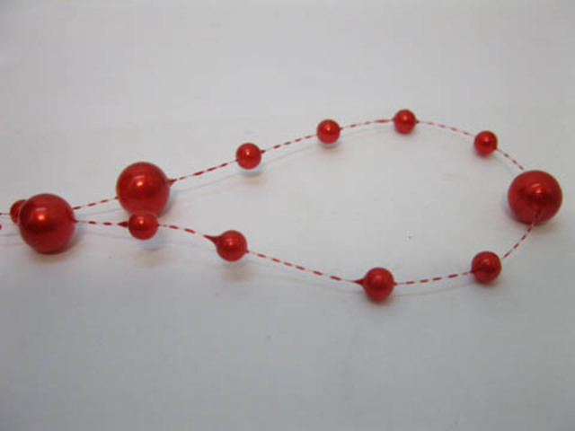 1Roll X 60Meter Red Beaded Garland for Wedding Craft Dia.10mm 1Roll X 60Meter Red Beaded Garland for Wedding Craft Dia.10mm
