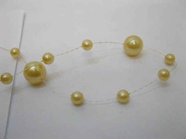 1Roll X 60Meter Yellow Beaded Garland for Wedding Craft Dia.10mm 1Roll X 60Meter Yellow Beaded Garland for Wedding Craft Dia.10mm