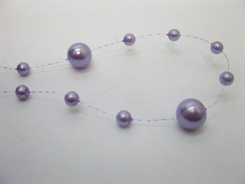 1Roll X 60Meter Purple Beaded Garland for Wedding Craft Dia.10mm - Click Image to Close