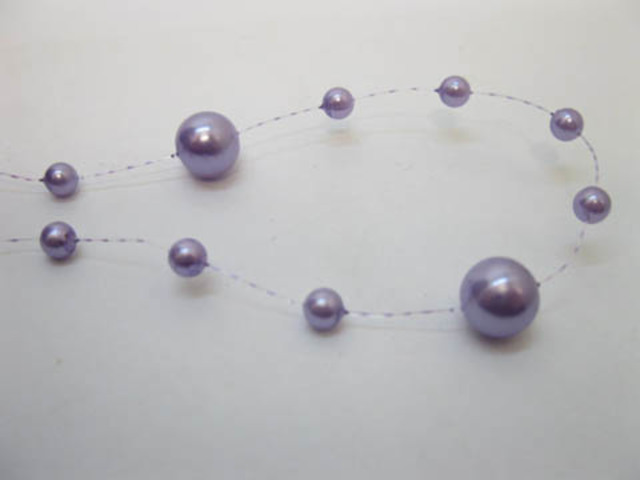 1Roll X 60Meter Purple Beaded Garland for Wedding Craft Dia.10mm 1Roll X 60Meter Purple Beaded Garland for Wedding Craft Dia.10mm
