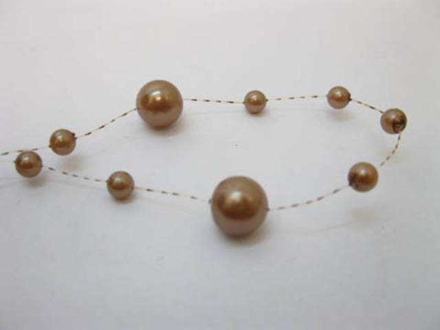 1Roll X 60Meter Coffee Beaded Garland for Wedding Craft Dia.10mm 1Roll X 60Meter Coffee Beaded Garland for Wedding Craft Dia.10mm