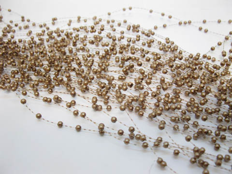 60Strands Coffee Beaded Garland for Wedding Craft Dia.3mm - Click Image to Close