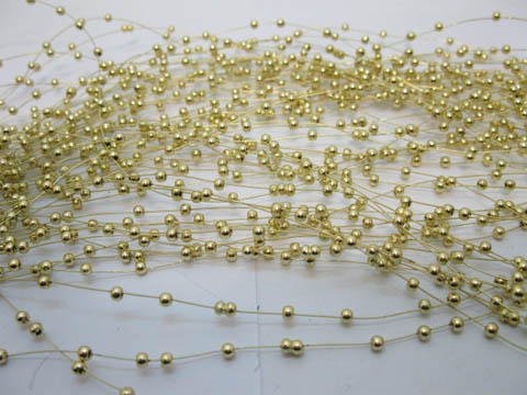 60Strands Golden Beaded Garland for Wedding Craft Dia.3mm - Click Image to Close