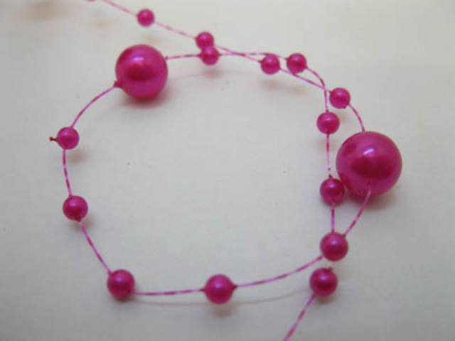 1Roll X 60Meter Fuschia Beaded Garland for Wedding Craft Dia.8mm 1Roll X 60Meter Fuschia Beaded Garland for Wedding Craft Dia.8mm