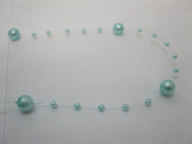 1Roll X 60Meter Blue Beaded Garland for Wedding Craft Dia.8mm 1Roll X 60Meter Blue Beaded Garland for Wedding Craft Dia.8mm