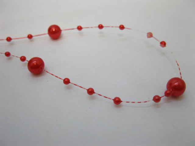 1Roll X 60Meter Red Beaded Garland for Wedding Craft Dia.8mm 1Roll X 60Meter Red Beaded Garland for Wedding Craft Dia.8mm