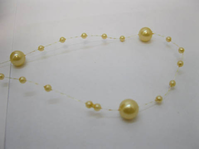 1Roll X 60Meter Yellow Beaded Garland for Wedding Craft Dia.8mm 1Roll X 60Meter Yellow Beaded Garland for Wedding Craft Dia.8mm
