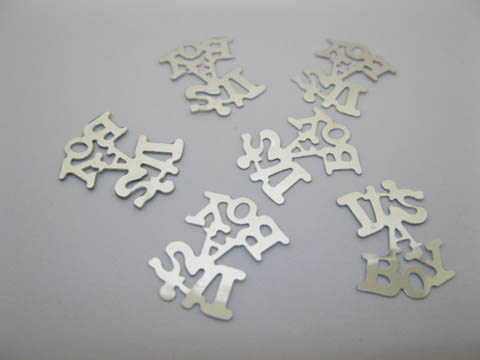 3600Pcs Silver "It's A Boy" Baby Shower Party Table Confetti - Click Image to Close