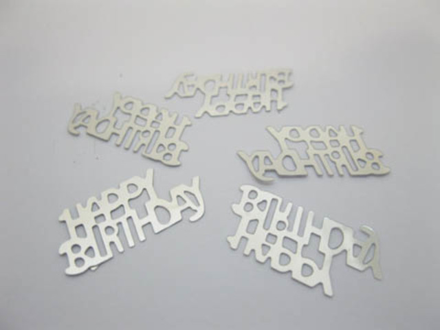 2400pcs Silvery "Happy Birthday" Party Table Decoration Confetti - Click Image to Close