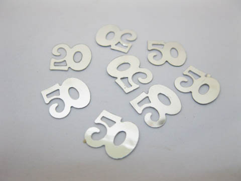 6400Pcs Age "50" Party Table Decoration Confetti Silver - Click Image to Close