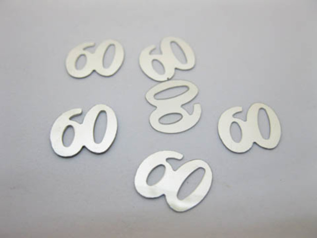 5100Pcs Age "60" Party Table Decoration Confetti Silver
