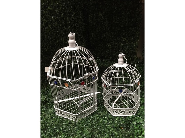 1Set 2in1 Luxury Hexagon Hanging Bird Cage W/Rhinestone 1Set 2in1 Luxury Hexagon Hanging Bird Cage W/Rhinestone