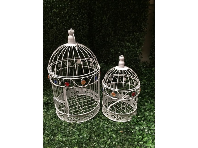 1Set 2in1 Luxury Hanging Bird Cage W/Rhinestone