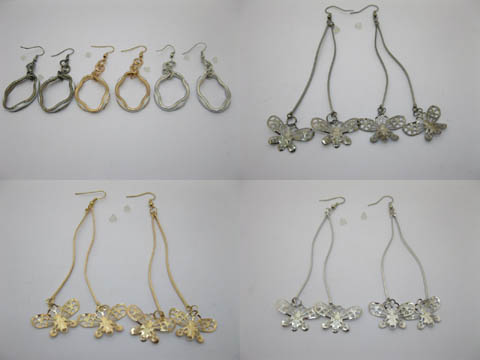 12 Pairs New Dangle Earring Assorted - Click Image to Close