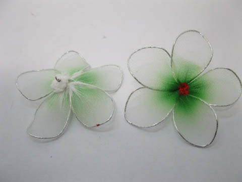 100 Green Frangipani Embellishments for Crafts - Click Image to Close