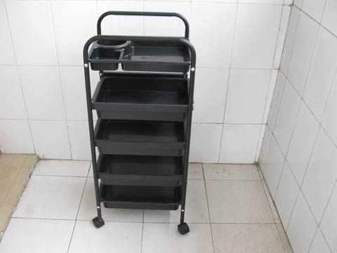 1X New Black 5 Shelves/Layer Mobile Cabinet Cart Equipment - Click Image to Close